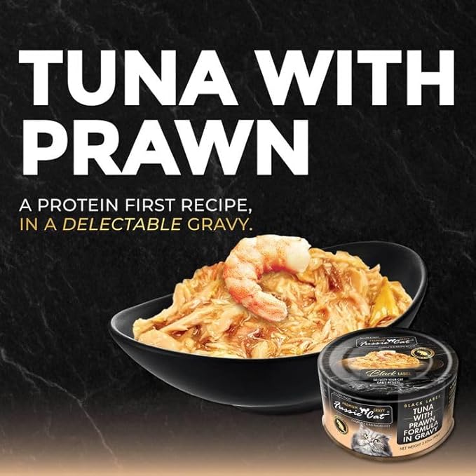 Felicia's Fabulous Finds Wet Chunks Cat Food in Gravy 3-Flavor Variety Bundle: Tuna with Salmon, Prawns or Ocean Fish (4 of Each Flavor, 12 Cans Total, 2.82 Ounces Each) Plus Silicone Lid