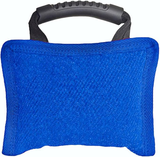 Baoblaze Dog Bite Pillow Tough Tug Toy Practical Portable Outdoor Pet Supplies for Small and Medium Sized Dogs Biting Pad with Handle, Blue