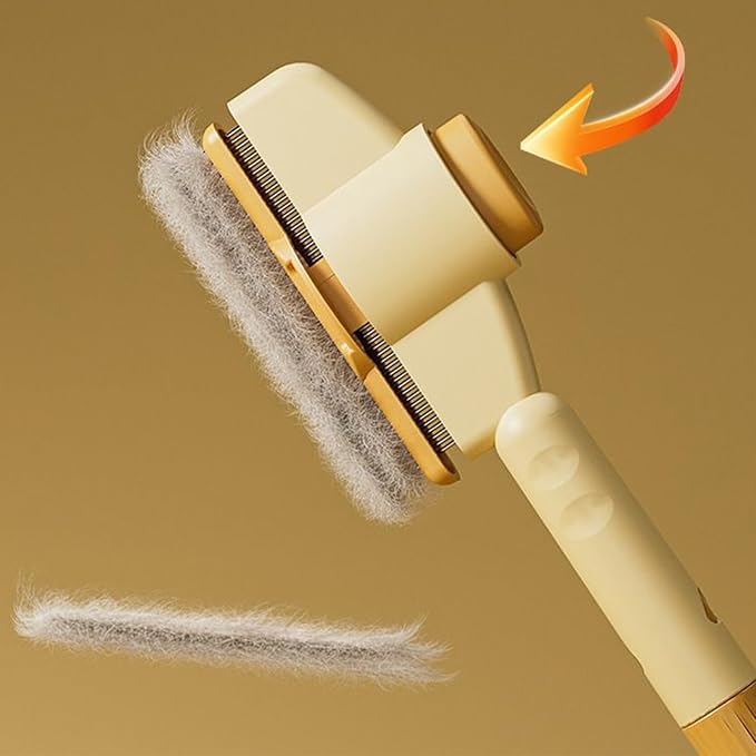 Cat Brush,with Release Button Grooming Comb - Long Hair Cat Brush Dematting Comb,for Long Short Puppy Kitten Pet Undercoat Indoor Home Travel Bath Massage