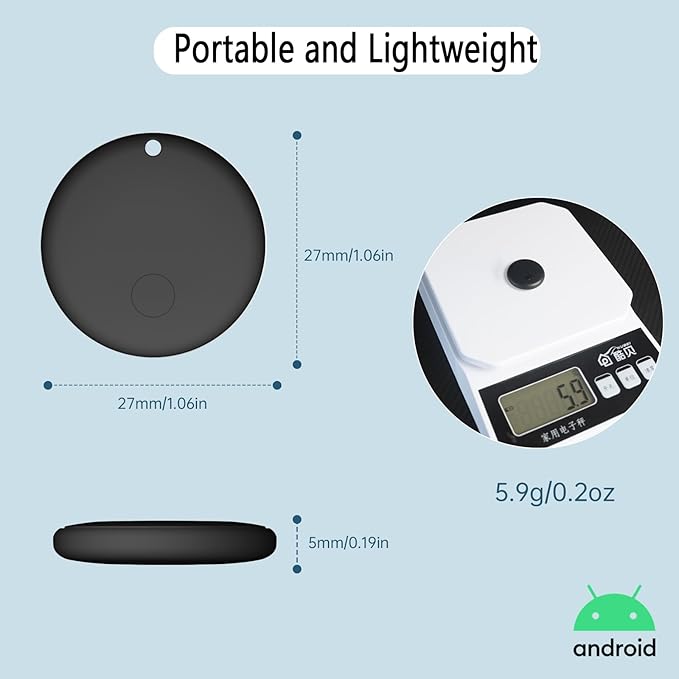Bluetooth Tracker Android - 2 Pack, Item Finders Locators Work with Google Find My App (Only for Android), Tracker Tag for Keys, Luggage, Backpack, Wallet, Vehicle, Pets (Black)