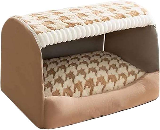 Pet Cat Dog Bed Sofa Mats Coussin Chien Animals Accessories Dogs Basket Supplies Compatible with Large Medium Small Pet House Products(Tea Brown,S)