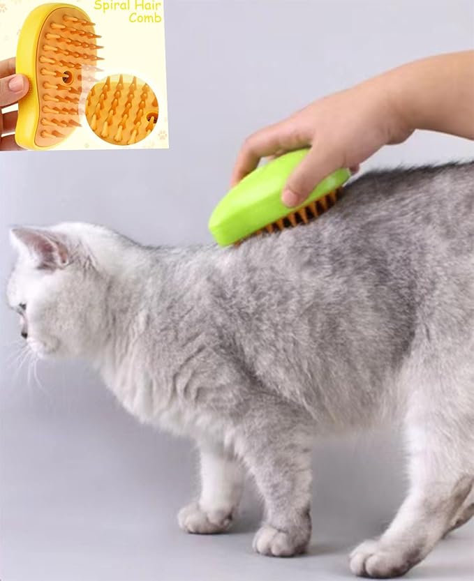 Steamy Cat Brushes,3 in 1 Multifunctional Cat Steamy Brush, Self Cleaning Steam Cat Brush for Massage, Silicone Steam Pet Brush for Removing Tangled And Loosse Hair