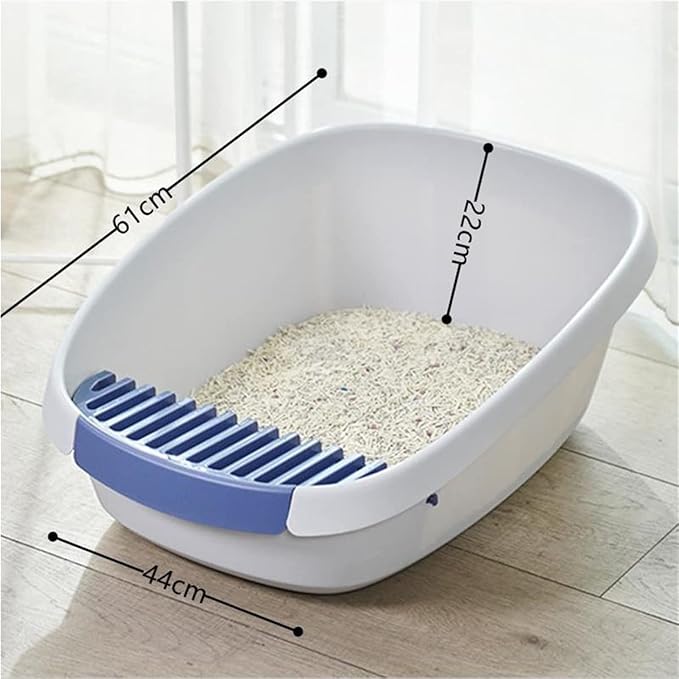 Open Cat Litter Box Large Litter Pan for Cats High Sided Kitten Litter Box with Cat Litter Scoop Removable Pedal Type Cat Toilet Pet Supplies Easy to Clean
