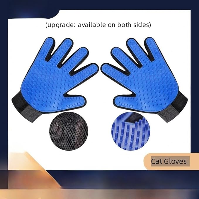 Cat Grooming Gloves, pet Hair Removal Tools, Dog Hair Remover (Blue [Left-Hand 10-Piece Set)