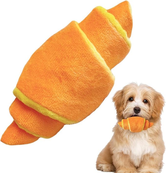 Croissants Dog Enrichment Toy, Cute Croissants Plush Dog Puzzle Toys, Funny Bread Squeaky Dogs Treat Toy for Boredom, Novelty Bread Plush Interactive Puppy Chew Toys, for Pet Supplies