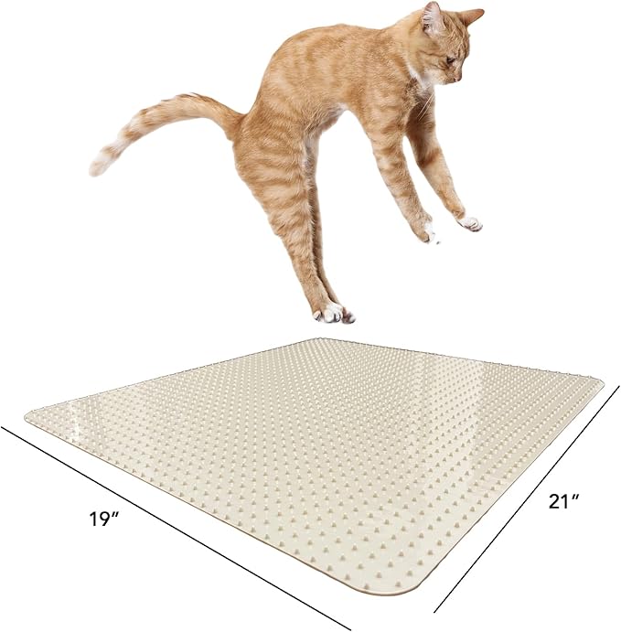 RESILIA Furniture Protector Pet Deterrent Tiles - Pet-Free Training Mat, for Cats, Dogs, Rabbits, Indoor and Outdoor Use, Beige Color, 21 Inches x 19 Inches, 4 Pack