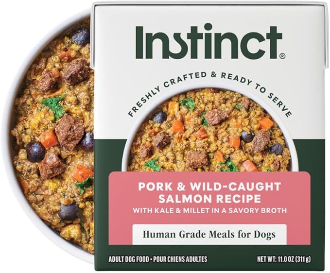 Instinct Freshly Crafted Meals, Dog Wet Food or Topper - Pork & Wild-Caught Salmon, 11 oz. Carton