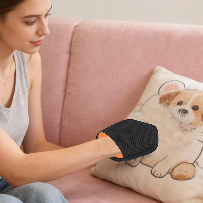 Dog Shedding Gloves - Electrostatic Pet Grooming Mitts,Cat Detangling Gloves | for Sofas Beds Carpets Clothing Couch Bed Sheets Curtains Car Seats