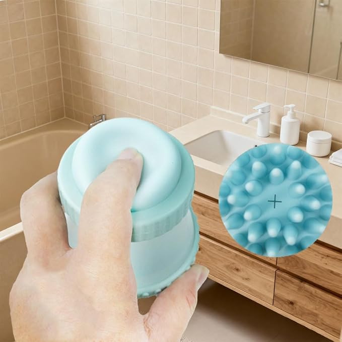 Pet Grooming Bath Brush Dog Cat Massage Brush Comb Bubble Maker with Shampoo Dispenser for Shower Scrubbing Remove Shedding Hair Soothing Massage Pet Supplies - Gray