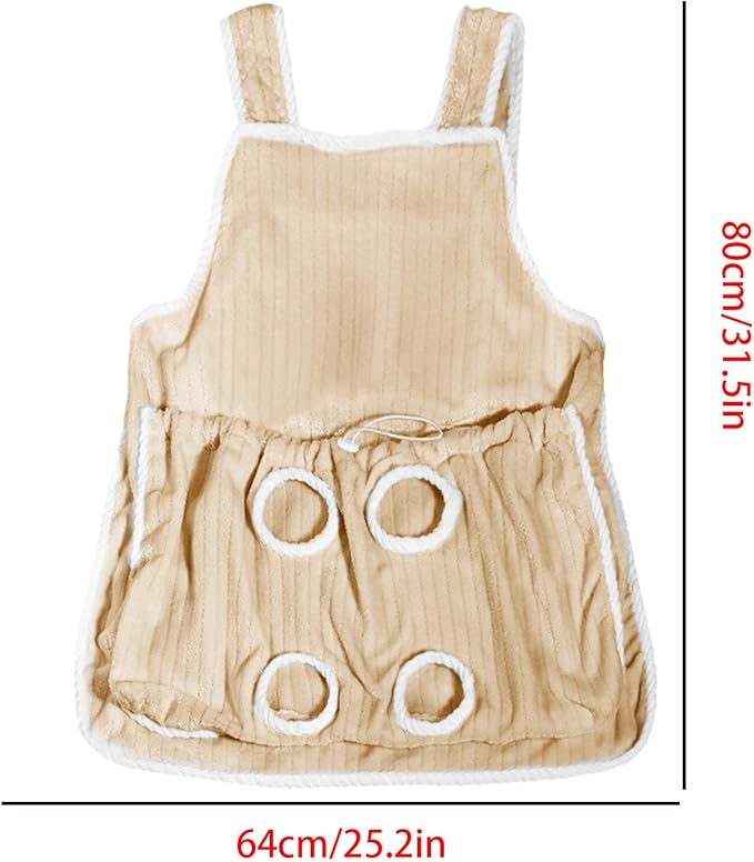 Pet Apron Carrier - Soft Breathable with Drawstring, Apron to Hold Cat,for Grooming Nail Trimming Photography Bonding Women Men Teens Animal Lovers Adults