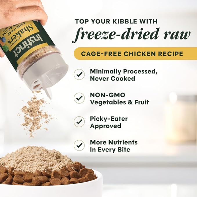 Instinct Raw Boost Shakers, Freeze-Dried Powder, Dog Food Topper - Chicken, 5.5 oz. Bottle