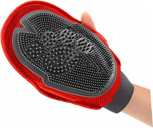 balacoo Pet Grooming Glove for Dogs Cats Multi-Functional Deshedding Brush Massage Tool Soft Rubber Easy to Clean Suitable for Bathing Grooming for Reducing Shedding Fur