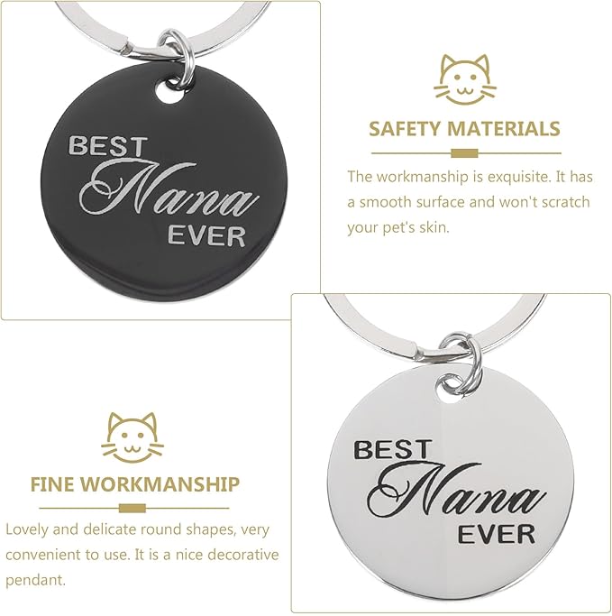 Luxshiny 4 Pcs Stainless Steel Pet Id Tags Set, Engraved Dog Name Tags, Round Anti-Lost Collar Accessories for Dogs and Cats, Multi-Color for Pet Supplies