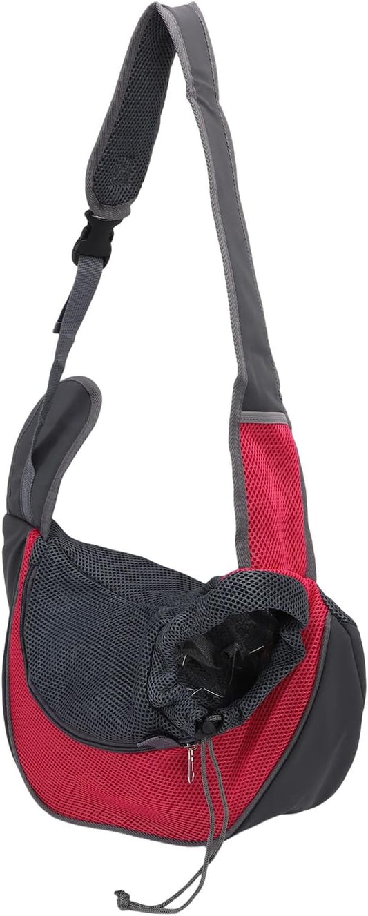 Pssopp Dog Supplies Breathable Puppy Sling Adjustable Neck Pet Carrier Purse for Outdoor Outings Camping Travel Small Cat Dog Sling Carrier, Travel (L)