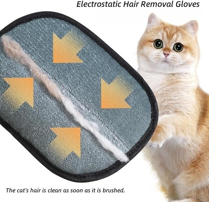 Pet Hair Removal Gloves, Electrostatic Pet Hair Remover, Reusable Cat&Dog Hair Remover for Couch, Furniture, Carpet, Car Seat, Pet Grooming Gloves (1 Pack)