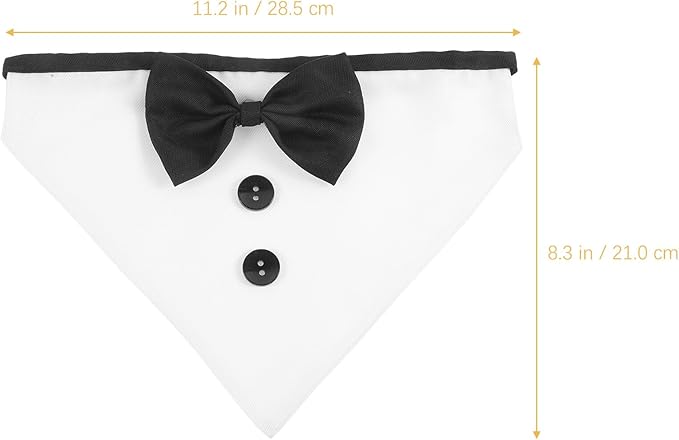 HOMSFOU Dog Bowtie Bandana Large Dog Wedding Collar with Bow Tie Formal Pet Tuxedo Necktie Scarf for Party Supplies and Special Occasions