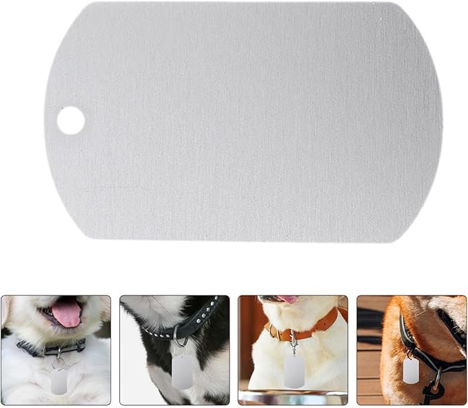 BESPORTBLE 12pcs Blank Dog Tags Aluminum Stamping Labels 38x25mm Wear-Resistant Pet Id Tags for Small Dogs DIY Engraving and Stamping Supplies