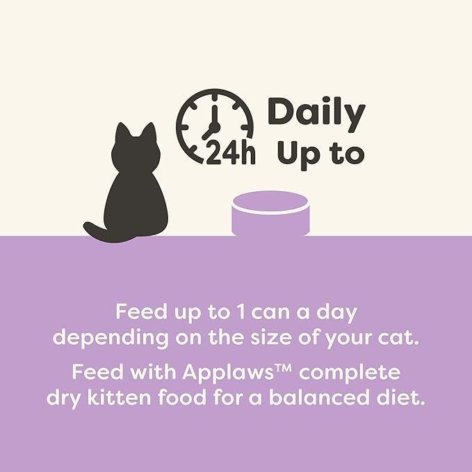 Applaws Natural Wet Kitten Food, Limited and Natural Ingredients, High Protein with No Artificial Additives, Tuna Fillet & Salmon in Broth (24 x 2.47oz Cans)