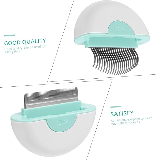 Cat Hair Comb Mint Green Pet Grooming Brush for Long and Hair Cats Gentle Shedding Removal Detangling Massage Tool Portable Lightweight Design