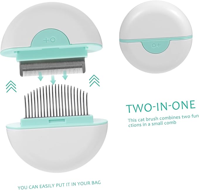 POPETPOP Cat Massage Comb Gentle Hair Removal Tool for Grooming Shedding Brush for Long Haired Cats Comfortable Non Slip Handle for Daily Use