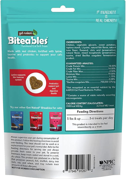 Get Naked Biteables Natural Soft Treats for Cats, Essential Health, Land & Sea Recipe, 3 oz, 1 Pouch
