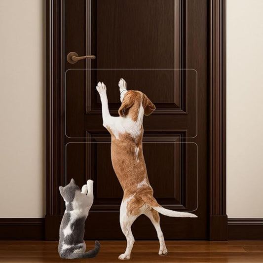 Dog Door Scratch Protector 2-Pack 24x12 - Ultra Thick Clear PVC Guard, Custom-Cut Heavy Duty Anti Scratch Shield for Cat Dog, Easy Install & Remove, Wall Window Furniture Protector