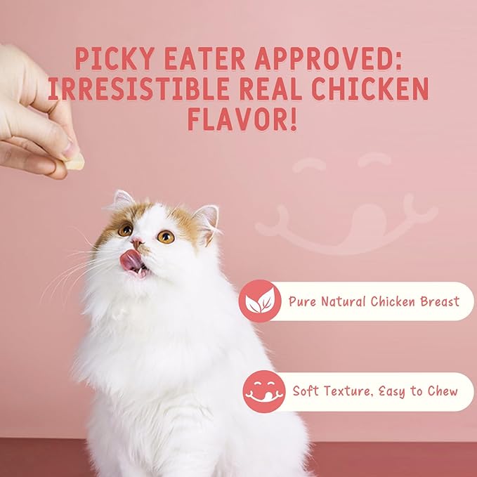 Freeze Dried Chicken Cats & Dogs Treats 80g, Single Ingredient, Premium Quality High Protein Training Treats, Low Fat for Weight Management, Grain Free, Gluten Free, Filler Free