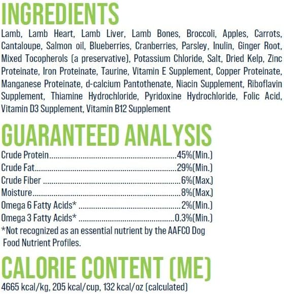 Stewart Raw Naturals Freeze Dried Raw Dog Food or Meal Topper, Lamb & Vegetables Recipe, 8 Ounce Bag, Complete and Balanced Nutrition