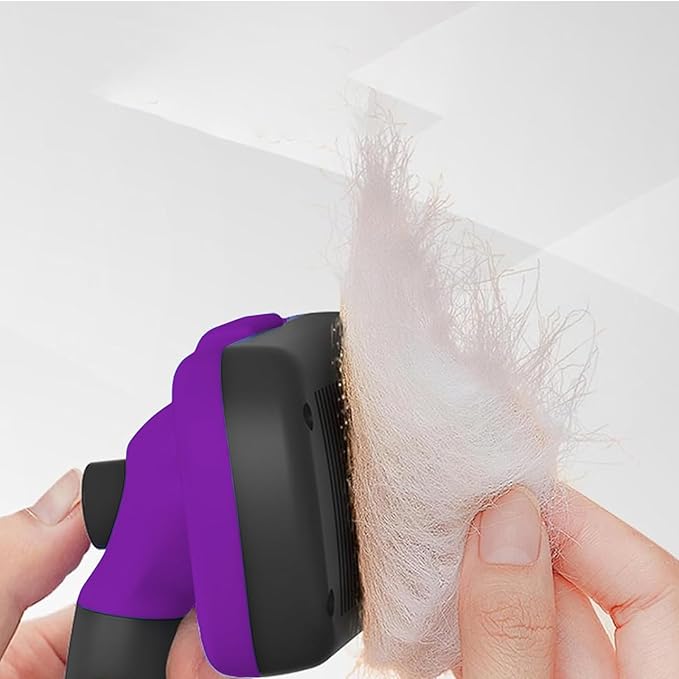 Self Cleaning Shedding Cat Brush - Skin Friendly Hair Removal And Grooming Tool Suitable For Cats And Dogs, Pet Hair Removal Tool Suitable For Shedding & Haired Pets(Purple,Large)