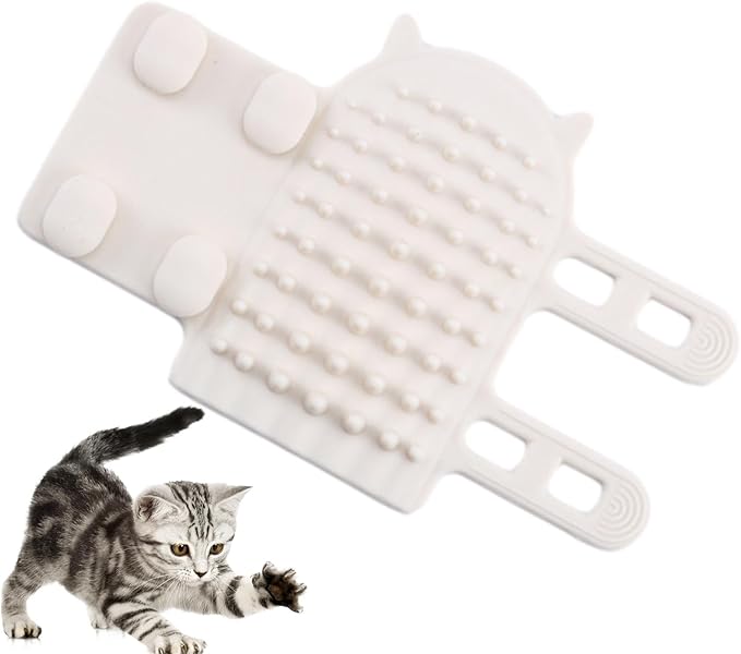 Cat Selff Scratcher - Selff-Grooming Cat Wall Brush, Adjustable Silicone Cat Corner Scratcher, Wall-Mounted Pet Massage Brush | Soft Selff-Cleaning Brush Suitable for Cats, Kittens, and Puppies