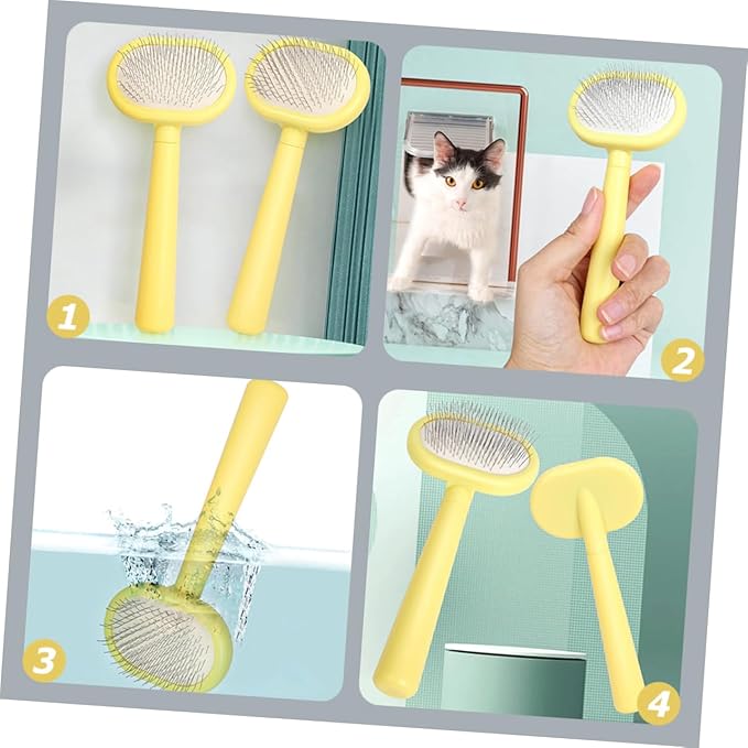 Plastic Cat Comb for Grooming and Cleaning Handled Pet Hair for and Cats Massage Effect Comfortable Handle for Shedding and Matted Fur Care