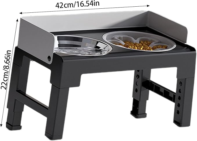Dog Feeder Food Water Bowl Double Bowl Height Adjustable Large Capacity 2 in 1 Pet Feeding Supplies Slow Feeder Bowls Puppy