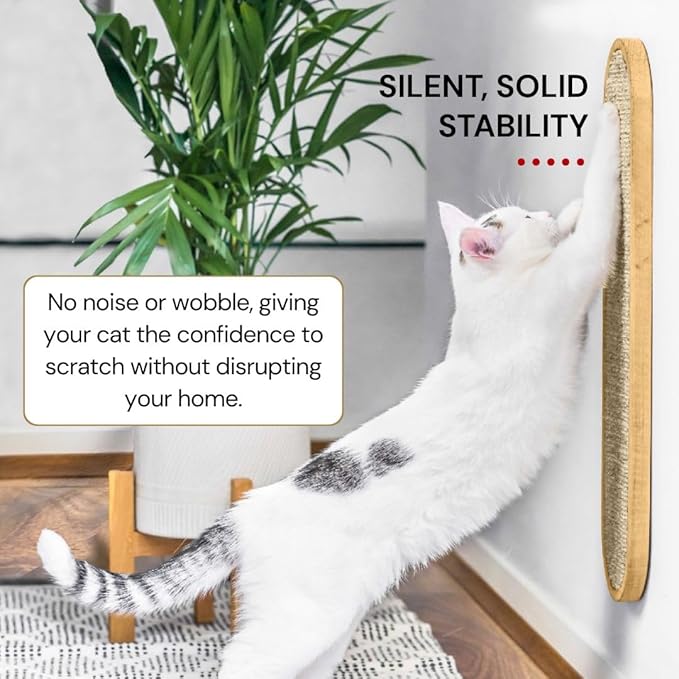 7 Ruby Road Wall Mounted Cat Scratcher - Indoor Vertical Scratching Board for Cats - Scratch Pad Post - Wall Furniture (Cream)