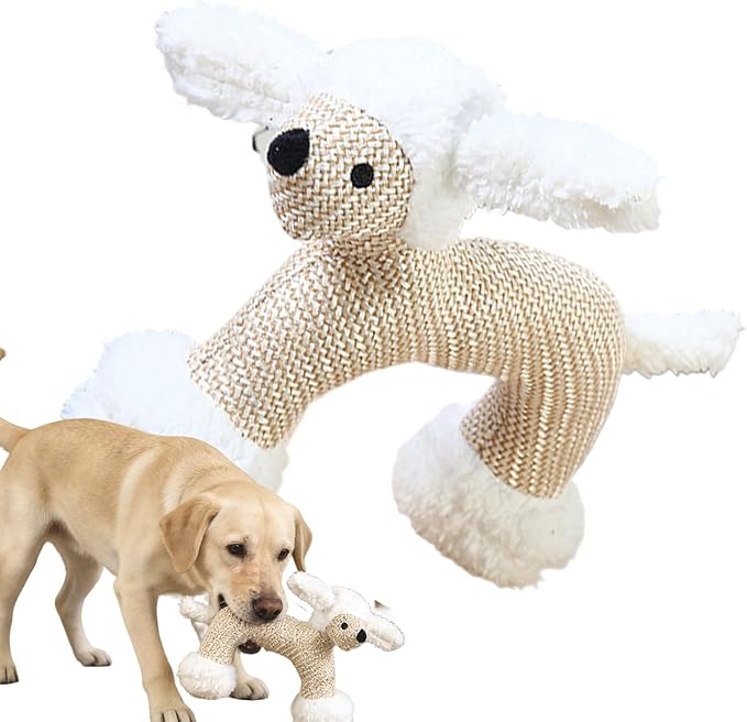 Stuffed Dog Toys - Plush Squeaker, 1 Piece Textile Creature for Canine Engagement, Soft Fabric Doll with Internal Sounder, Pet Supply, Interactive Plaything for Pups, Felines and Animals