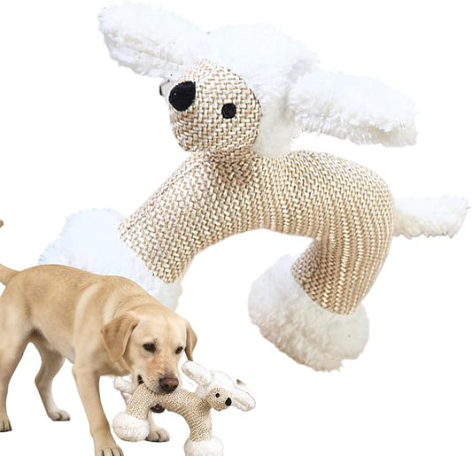 Stuffed Dog Toys - Plush Squeaker, 1 Piece Textile Creature for Canine Engagement, Soft Fabric Doll with Internal Sounder, Pet Supply, Interactive Plaything for Pups, Felines and Animals