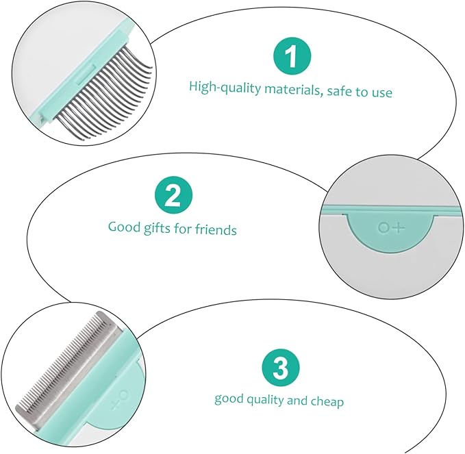 POPETPOP Cat Massage Comb Gentle Hair Removal Tool for Grooming Shedding Brush for Long Haired Cats Comfortable Non Slip Handle for Daily Use