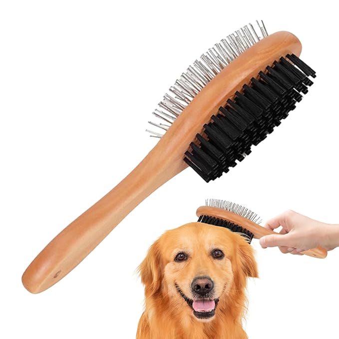 Pet Brush,Double-Sided Comfort Grip - Cat Grooming Comb Shedding Brush | for Massage Shower Outdoor Home Bathroom Puppy Kitten Bathing Washing Cleaning
