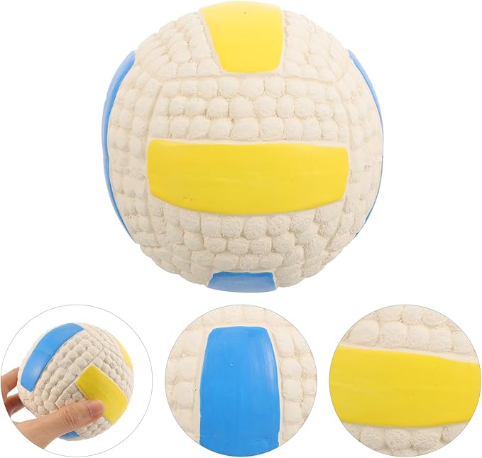 LALAFINA Dog Chew Ball 9.5cm Rubber Squeaky Molar Ball Interactive Play for Small Dogs Puppies Pet Supplies