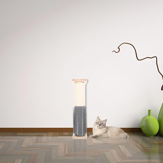 Cat Scratching Post Vertical Sisal Sturdy Floor Scratcher Itch Relief for Indoor Cats and Kittens Reusable Climbing Perch Pet