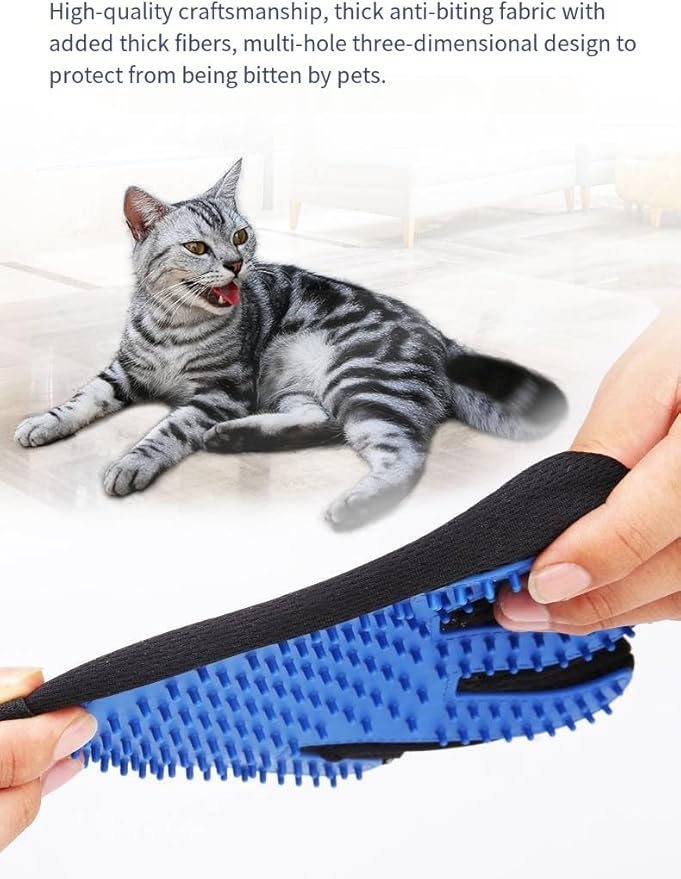 Pet Hair Removal Glove，Cats & Dogs Grooming Supplies，Efficient Deshedding Pet Grooming Gloves 2-in-1 Deshedding Brush(Two Colors)(Pink,Left-Hand)