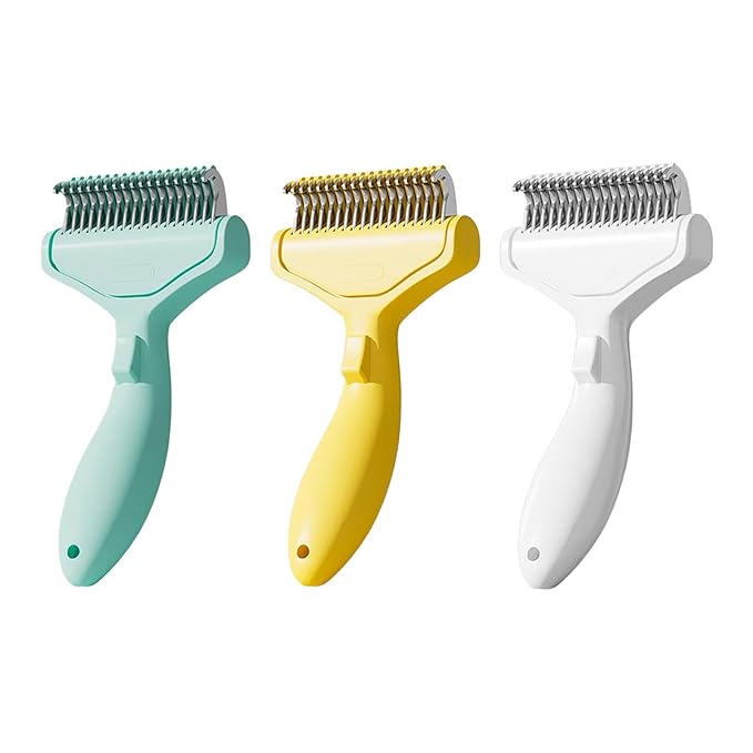 Stainless Steel Pet Detangling Comb for Dog Cats to Remove Shedding Furs Hair Mats Knots and Tangles Grooming Tool Pet Deshedder Comb