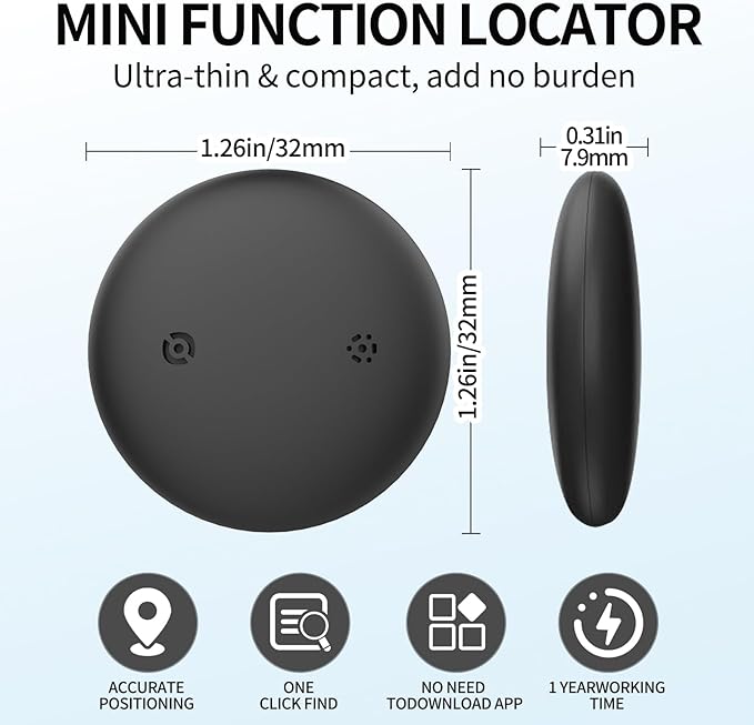 Apple Find My Tracker 4-Pack - Premium AirTag Alternative, Smart Bluetooth Item Finder for Keys, Wallets, Luggage | IP67 Waterproof, 1-Year Battery, No Subscription Required