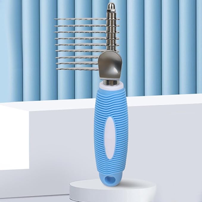 Dematting Comb for Cats - Ergonomic Gentle Metal,Grooming Brush for Long Haired Cats | for Small Medium Long Short Puppy Kitten Home Indoor