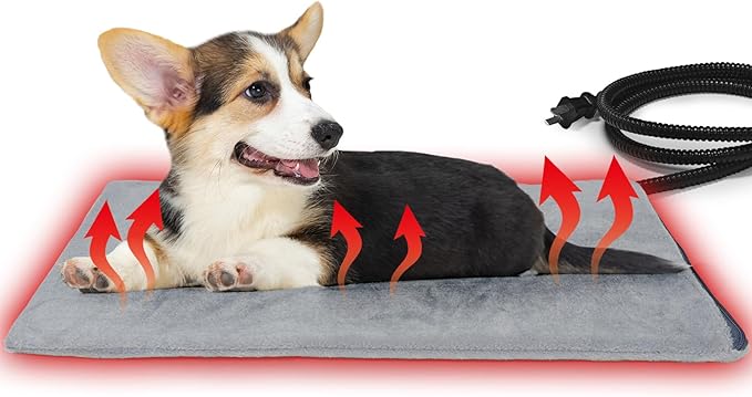 Pet Heating Pad for Cats and Small Dogs, Heated Cat Bed, Auto Temperature Control, Waterproof, Electric, 20 x 16 Inch