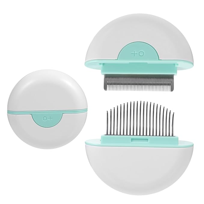 Cat Hair Removal Comb and Grooming Stripping Tool Mint Green Plastic Cat Cleaning Comb for Shedding Control Suitable and Pet Hair Maintenance
