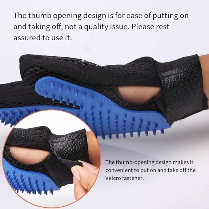 Pet Hair Removal Glove，Cats & Dogs Grooming Supplies，Efficient Deshedding Pet Grooming Gloves 2-in-1 Deshedding Brush(Two Colors)(Pink,Left-Hand)