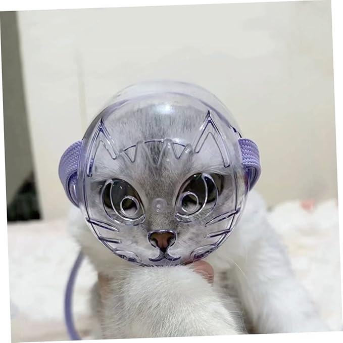 Hemoton Reusable Kitten Muzzle Compact Pet Grooming Headgear Easy to Clean Store Cat Supplies for Bathing Nail Cutting