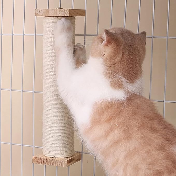 2-Pack 15.7" Cat Scratching Post for Crate Cage, Cage Mounted Scratching Post with Self Groomer and Massager, Scratcher Pole, Cat Kennel Playpen Accessories