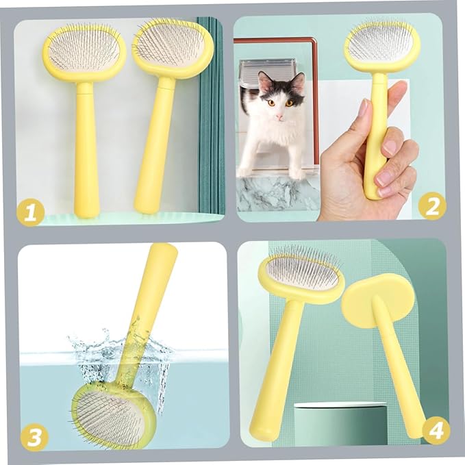 VICASKY Plastic Pet Hair Comb Handled Cat Grooming Tool for Efficient Pet Cleaning Gentle Massage Effect for Dogs and Cats for Reducing Shedding