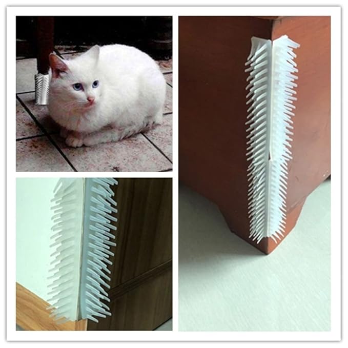 4pcs Corner Cat Massager Brush Removable Scratching Tool for Hair Removal Massage for Indoor Cats Easy to Install for Shedding Grooming